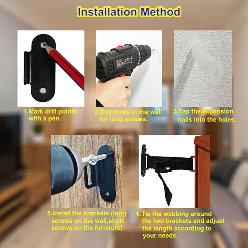 Adjustable Anti Fall Furniture - Earthquake Anchor Strap avaliação e preço