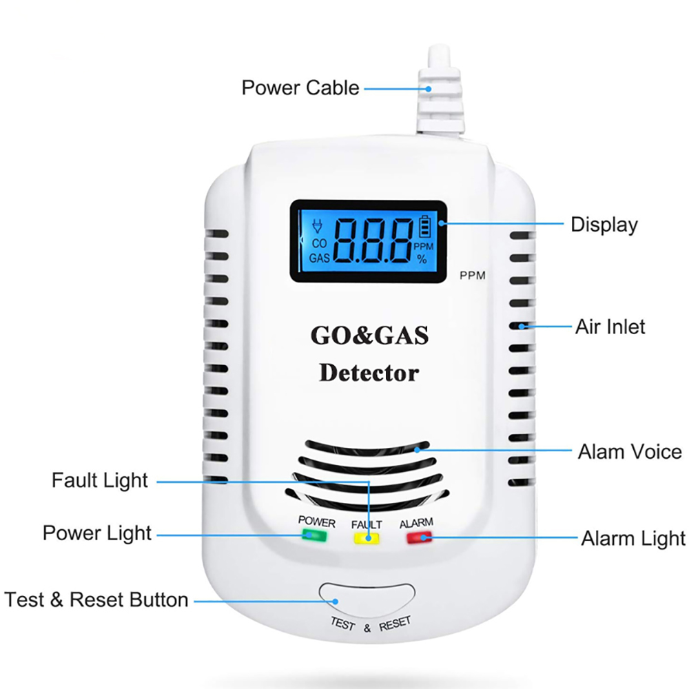 2 in 1 Gas Detector, Plug-in H - Co Detector Plug avaliação e preço