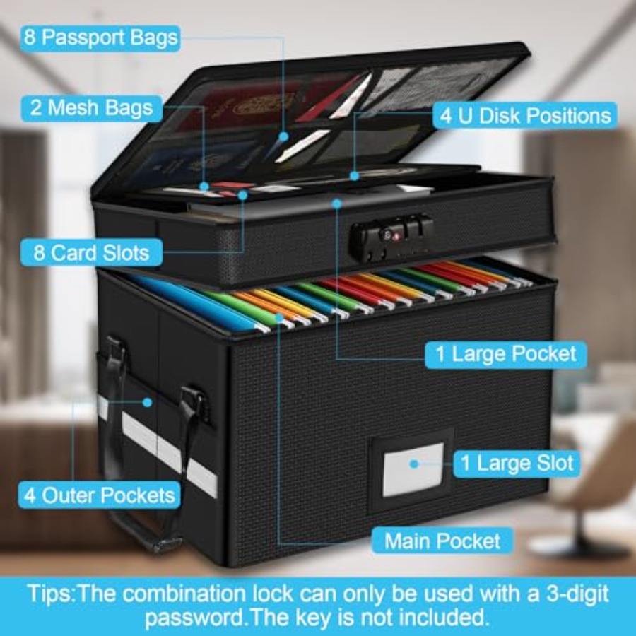 Fireproof Document Box with Lo - Fire Safe Document avaliação e preço