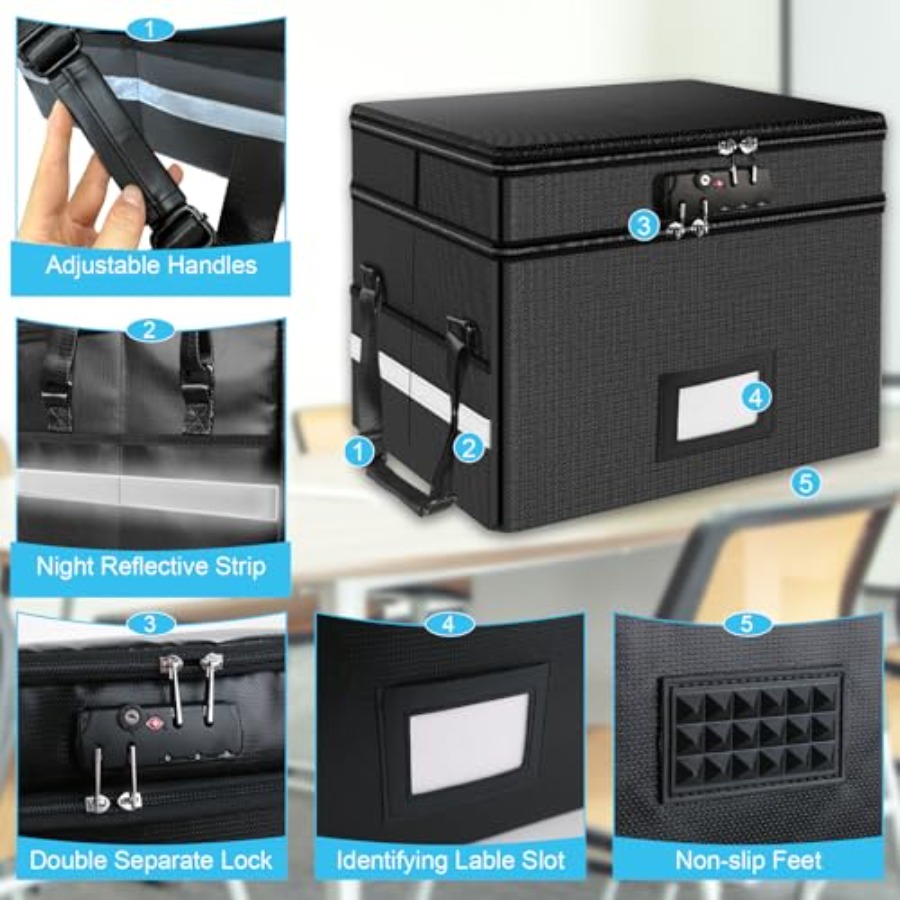 Fireproof Document Box with Lo - Fire Safe Document avaliação e preço