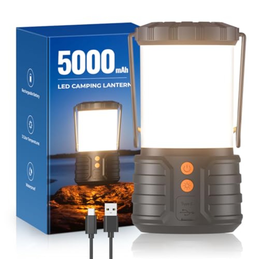 Camping Lantern, 5000mAh Recha - Power Outage Light avaliação e preço