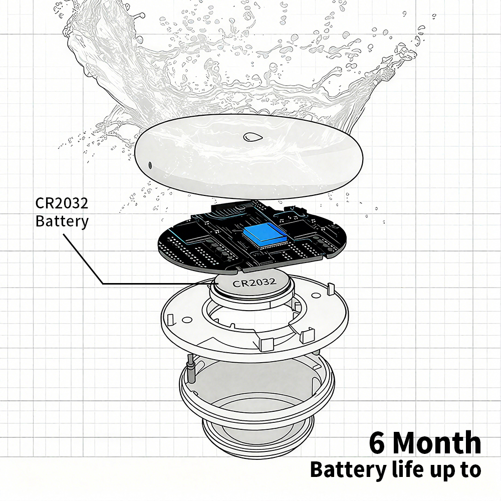Tuya Zigbee Leakage Sensor LED - Water Alarm Sensor avaliação e preço