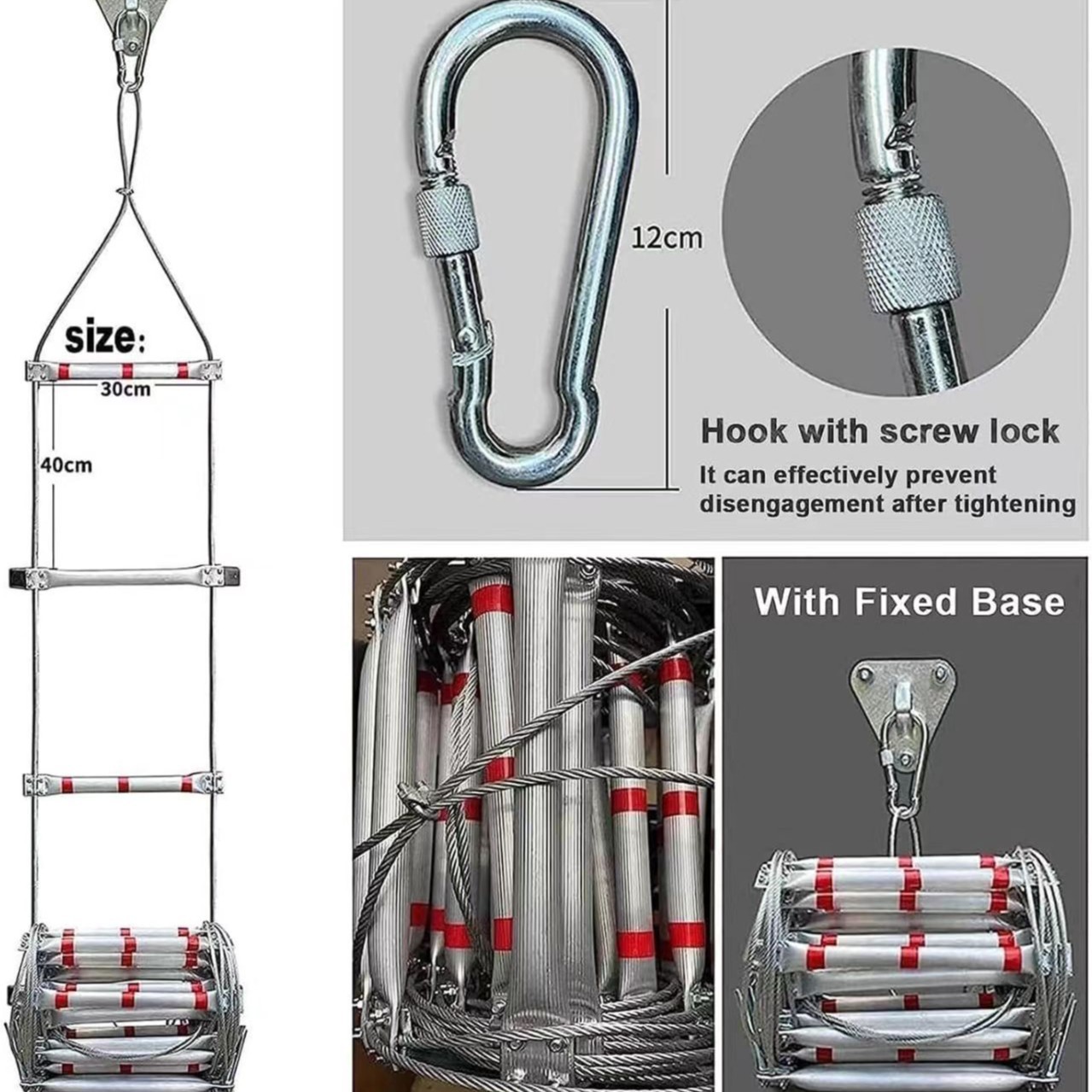 5M Soft Rope Ladder With Wire  - Fire Escape Ladder avaliação e preço