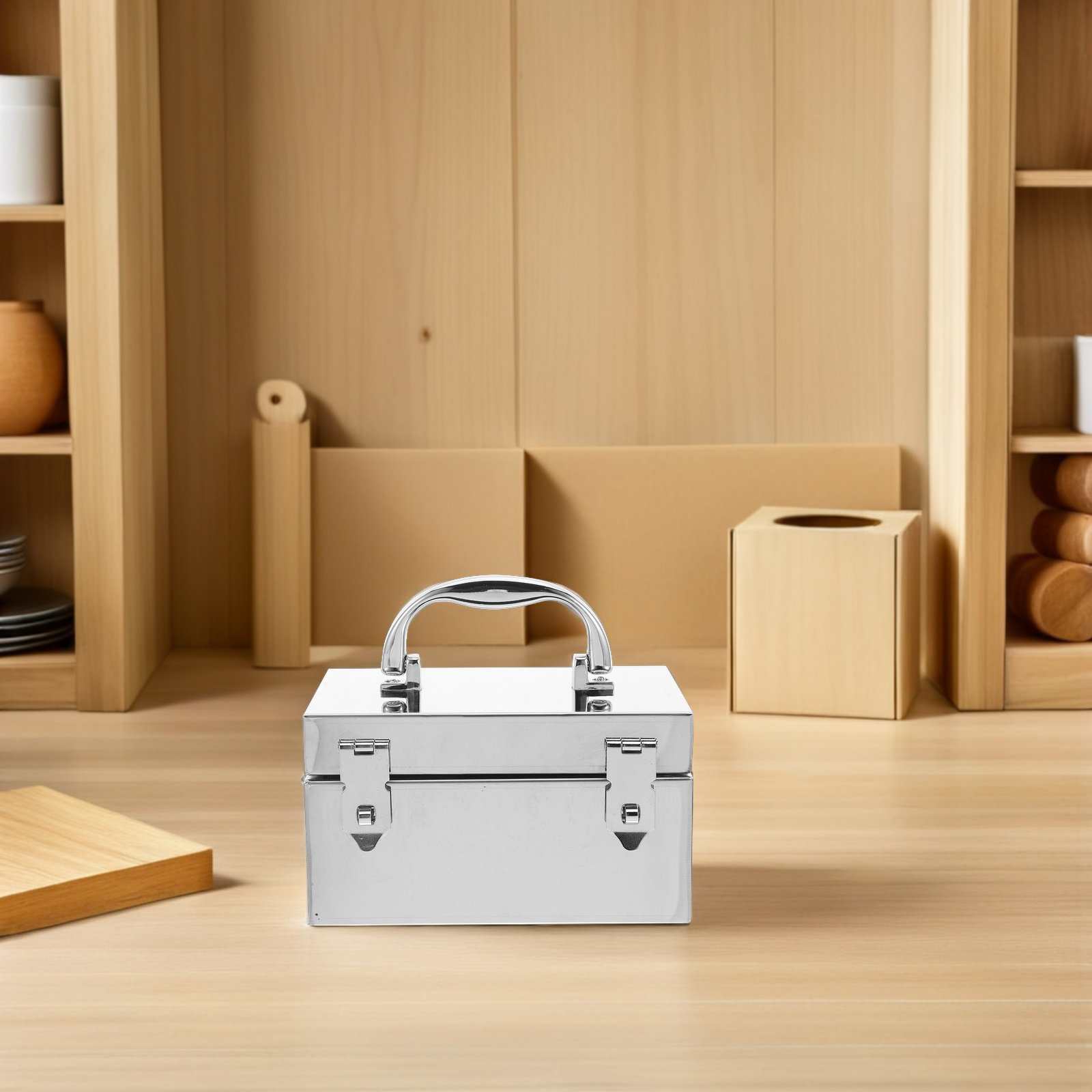 Portable Metal Cash Box Stainl - Lockbox Key Secure avaliação e preço