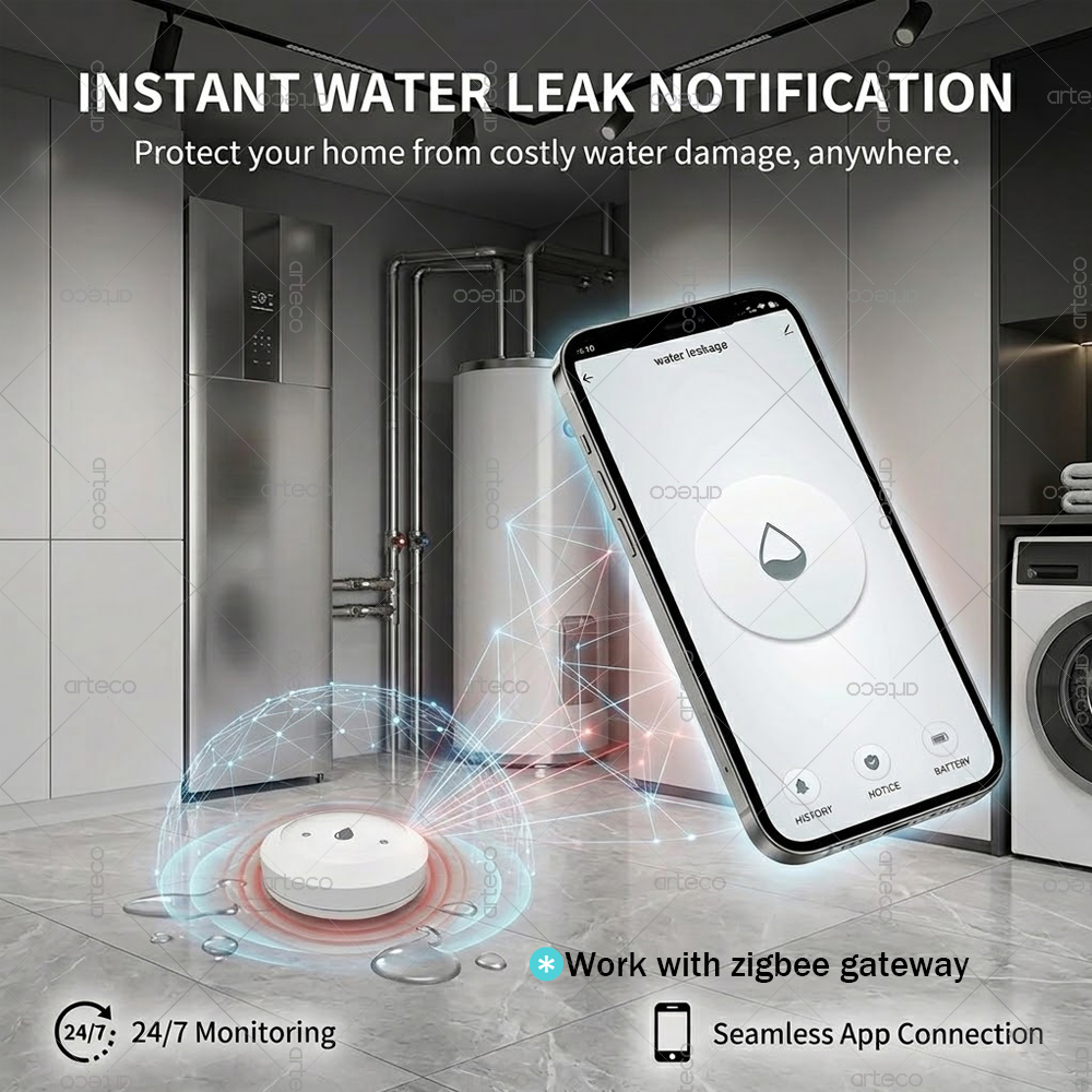 Zigbee Water Leak Sensor Smart - Water Alarm Sensor avaliação e preço