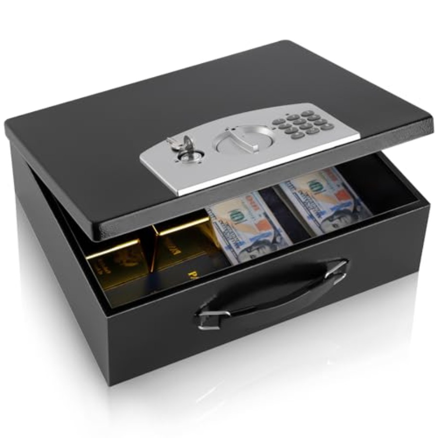 Portable Metal Safe Box with D - Fire Safe Document avaliação e preço