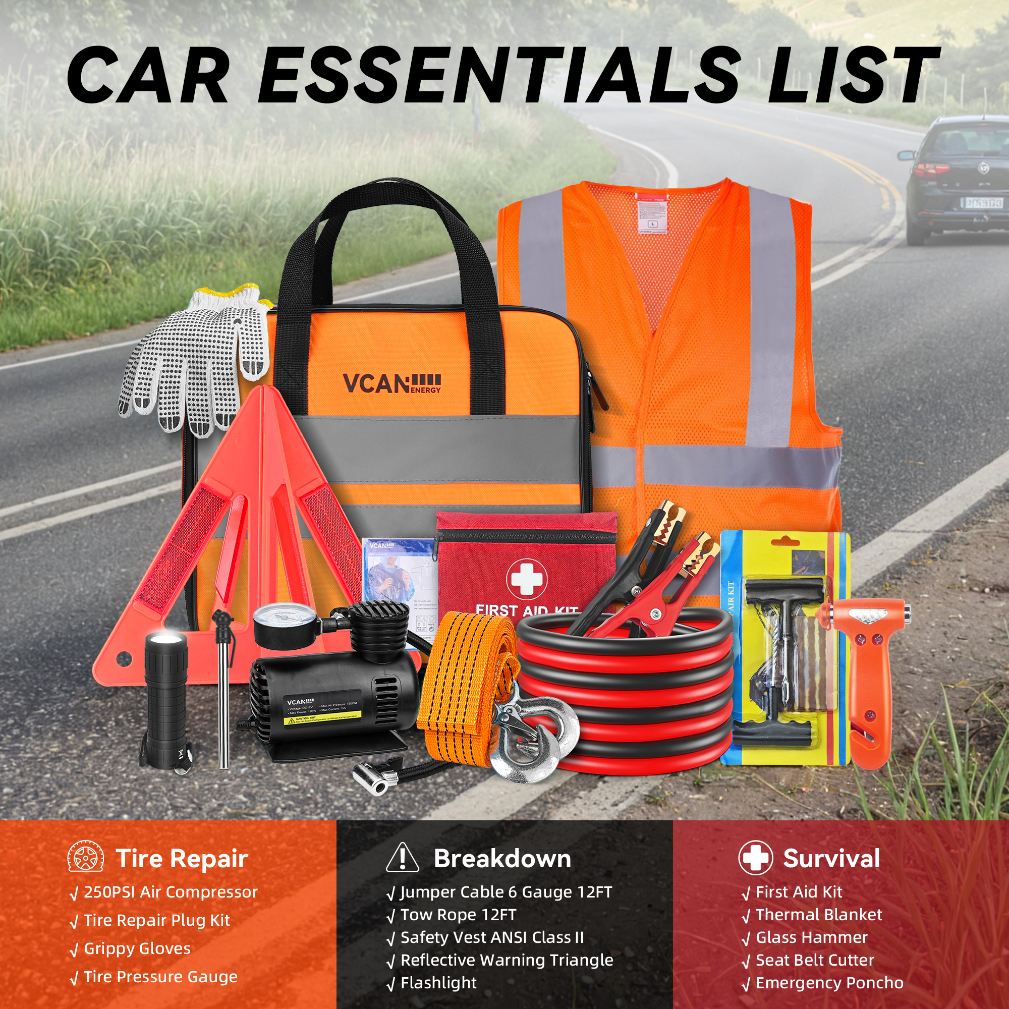 Emergency Safety Kit Bag with  - First Aid Bag Kit avaliação e preço