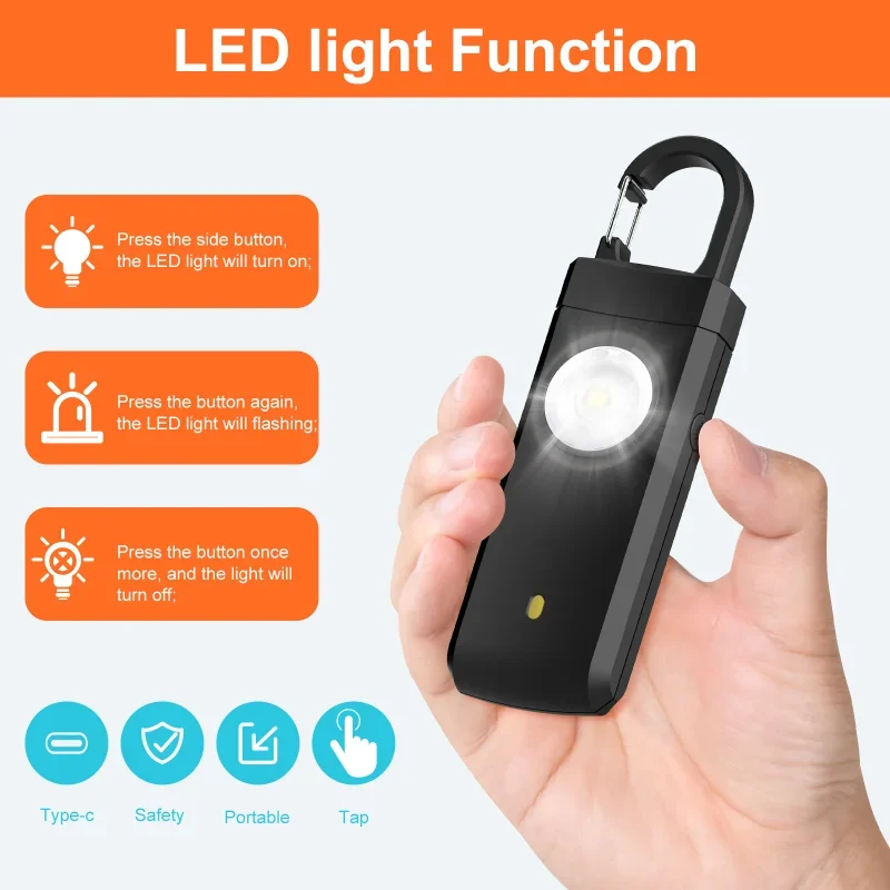 Self Defense LED Flashlight US - Personal Alarm Keychain avaliação e preço