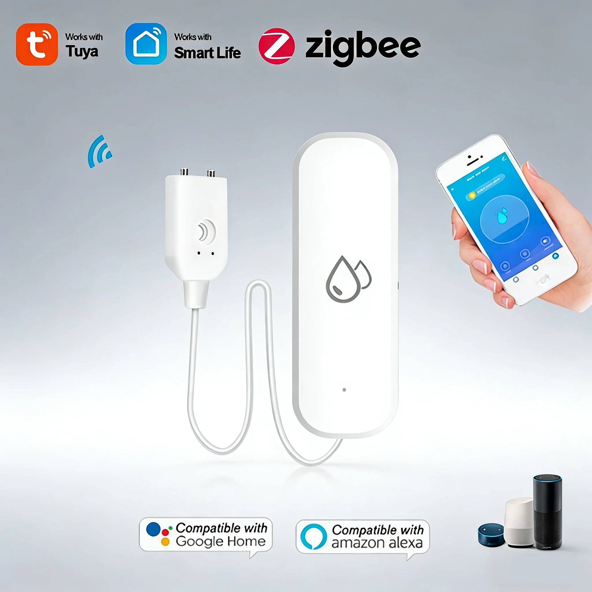 Smart Home Zigbee Water Leak D - Water Alarm Sensor avaliação e preço